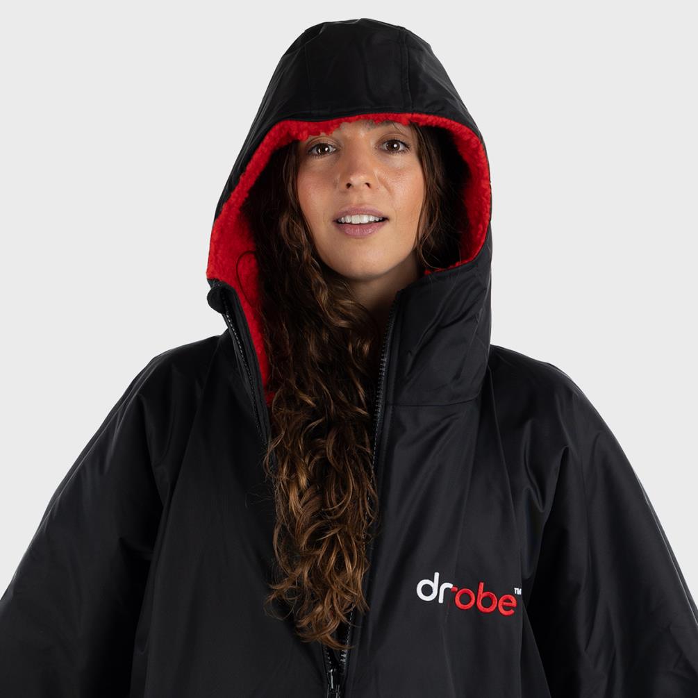 dryrobe Advance Long Sleeve Changing Robe - Black / Red Extra Image 2
